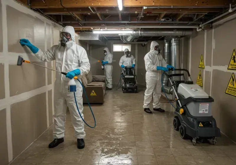 Basement Moisture Removal and Structural Drying process in Sandia Heights, NM